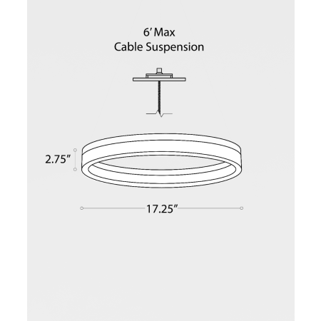 Alcon 12240-11 Linear 1 tier ring pendant light shown in white finish.