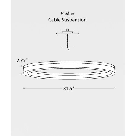 Alcon 12244-11 Linear 1 tier ring pendant light shown in white finish.