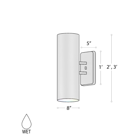 Wall-Mounted RGBW Cylinder LED Uplight and Downlight