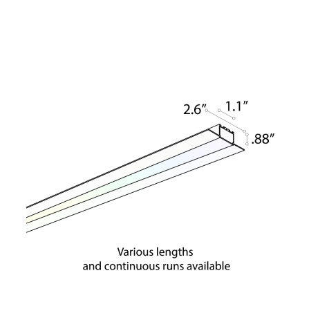 Alcon 12100-10-R RGBW Color tunable linear recessed light shown in a steel finish.