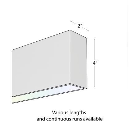 Alcon 12100-20-S RGBW Color tunable linear surface light shown in a black finish.