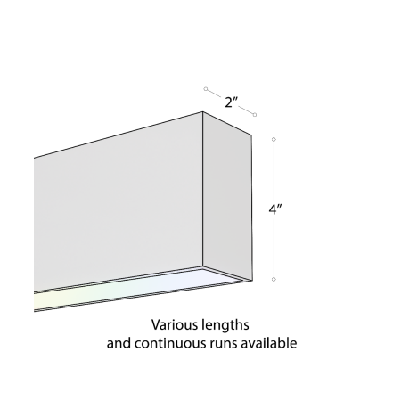 Alcon 12100-20-W-RGBW, surface mount linear wall light shown in silver finish and with a flush trim-less bottom color changing lens.