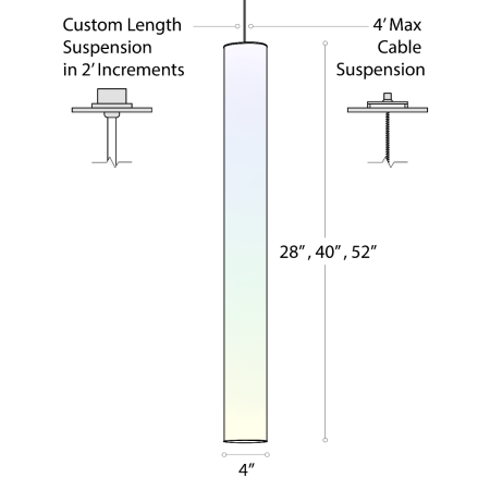 Alcon 12255 RGBW Color tunable pendant light shown in a white finish.