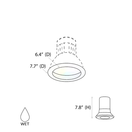 Alcon 14134-6 RGBW Color tunable recessed can light shown in a white finish.