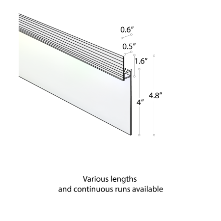 Alcon 15244-S RGBW Color tunable linear baseboard light shown in a steel finish.