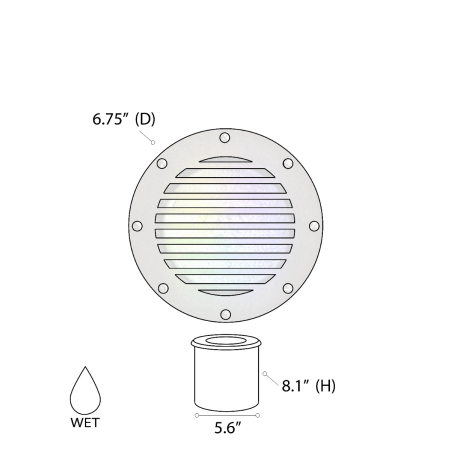 7-Inch In-Ground RGBW Color-Changing LED Well Light with Grill