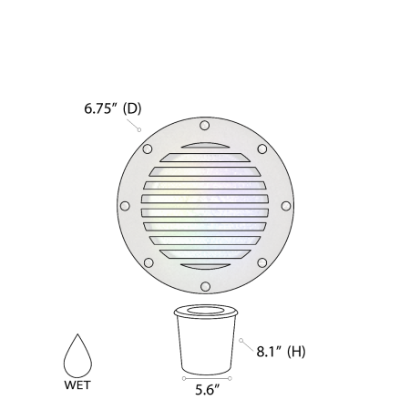 Alcon 9041 RGBW Color tunable in-ground can light shown in a dark bronze finish.