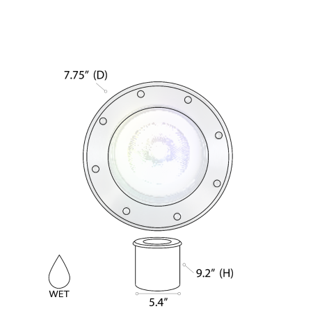 8-Inch In-Ground RGBW Color-Changing LED Well Light