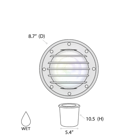 Alcon 9045 RGBW Color tunable in-ground can light shown in a black finish.