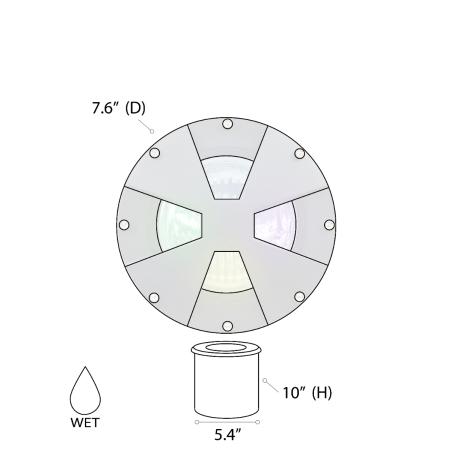 8-Inch In-Ground RGBW LED Well Light with Faceplate