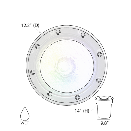 10-Inch Marine-Grade RGBW Color-Changing LED Well Light