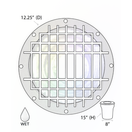 Alcon 9103 RGBW Color tunable in-ground can light shown in a steel finish.