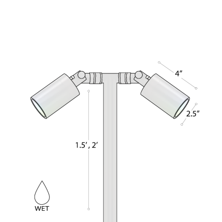 Alcon 9170-D elevated double-arm ground directional up light shown in a dark bronze finish.