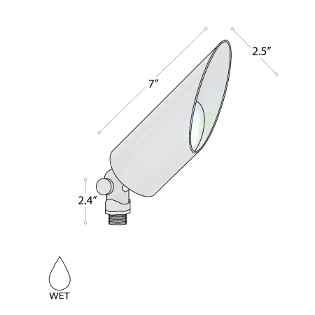 Alcon 9170-LS angled long ground directional up light shown in a dark bronze finish.