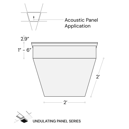 Alcon 11166-SA sound absorbing acoustic non-lit Troffer panel shown in gray felt finish and available in many more colors.