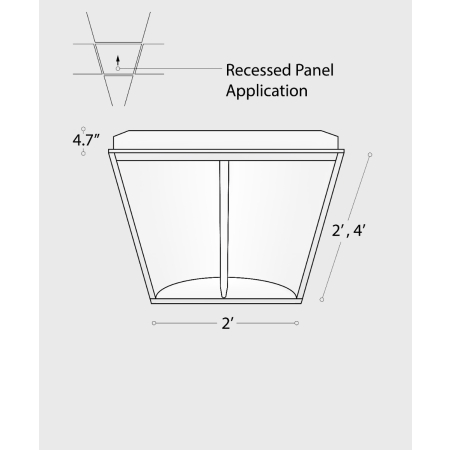 Alcon Lighting 14010-R LED Recessed Troffer Panel slim center beam LED light with a white finish.