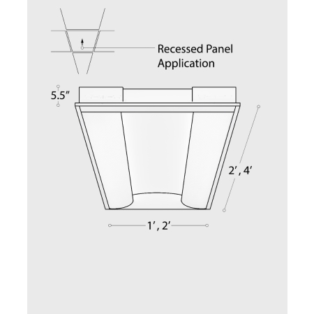 Alcon Lighting 14080 side cove LED troffer panel light shown in white finish. 