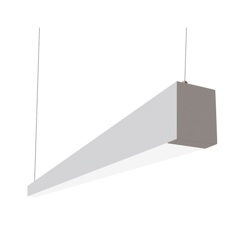 Alcon Lighting Beam 253 Series 12145-8 LED 2.5 Inch Aperture 8 Foot Enclosed Linear Pendant Light Fixture - Silver