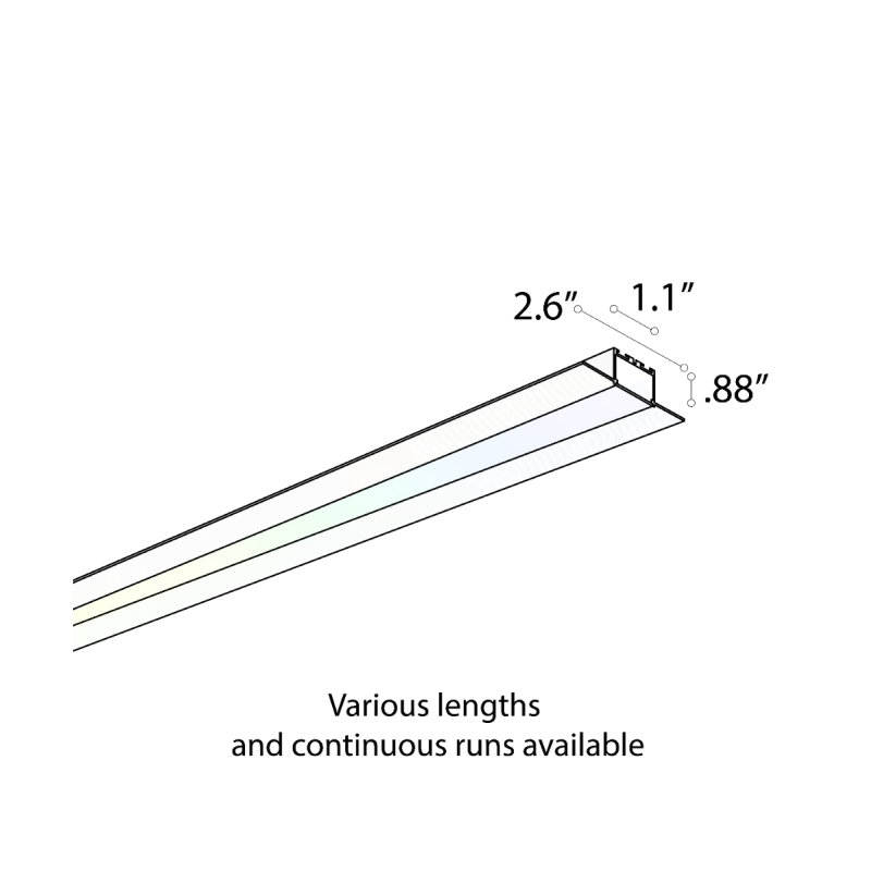 Alcon 12100-10-R RGBW Color tunable linear recessed light shown in a steel finish.