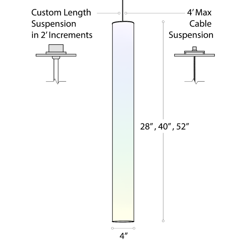 Alcon 12255 RGBW Color tunable pendant light shown in a white finish.