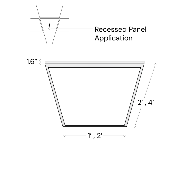 14052 edge-lit flat panel pendant light shown in s silver finish and with a flush trimmed lens.