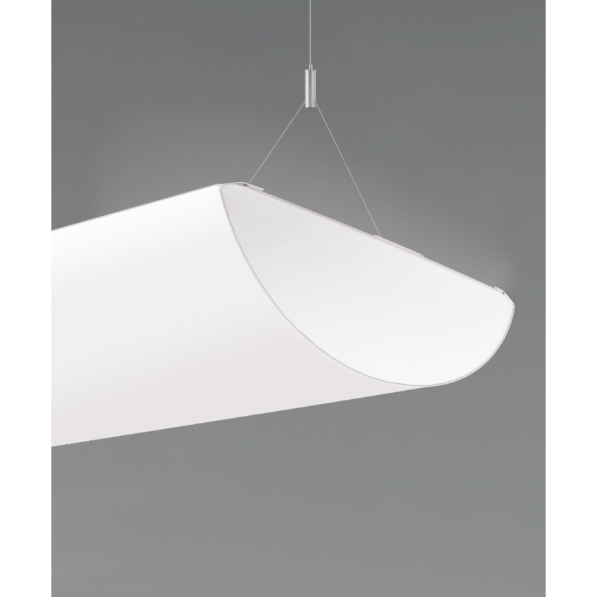 Alcon 10119 Half moon indirect linear light fixture shown in white finish.