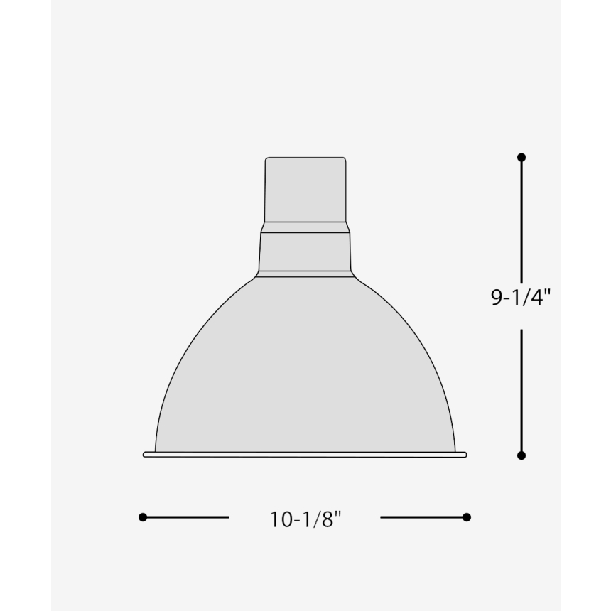 Alcon 15240 dome pendant light 10 inches wide shown in black