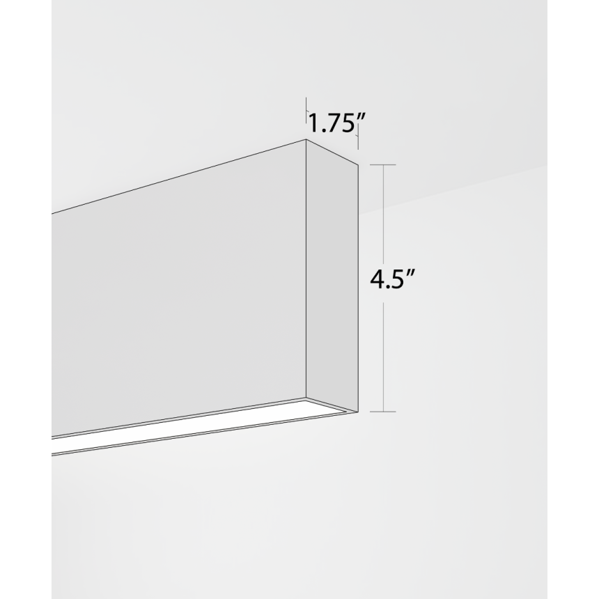 Alcon 12100-14-S, surface linear ceiling light shown in black finish and with a flush trim-less lens.