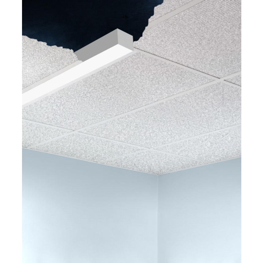 12100-66-R 6-inch linear recessed LED light by Alcon Lighting shown in a white finish and with a flush trimless lens