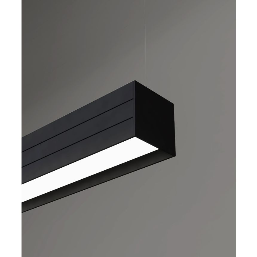 12100-33-P-R 3.75-inch LED linear pendant light shown with a regressed lens in black finish