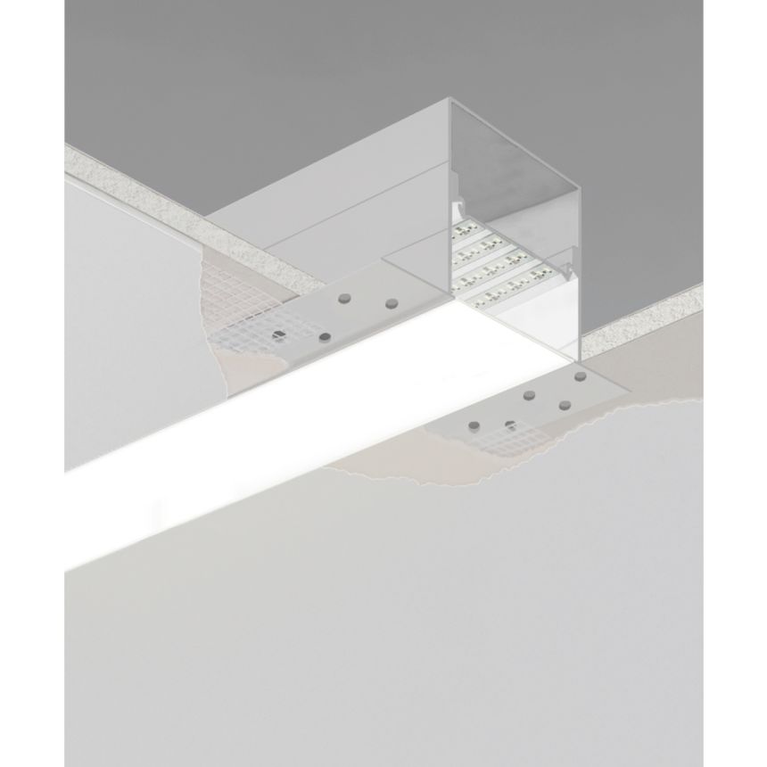 12100-33-R 3.75-inch LED Linear Recessed Light product rendering shown with a flush trimless lens