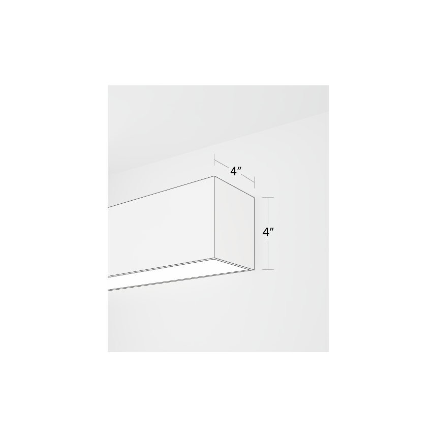 Alcon 12100-40-W, surface mount linear wall light shown in silver finish and with a flush trimless bottom lens.