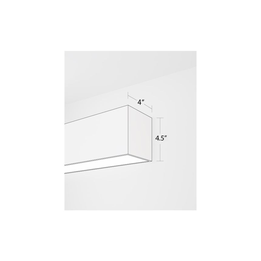 Product rendering of the 12100-44-W 4-inch Linear Wall Mount Linear LED Light by Alcon Lighting shown with a flat lens
