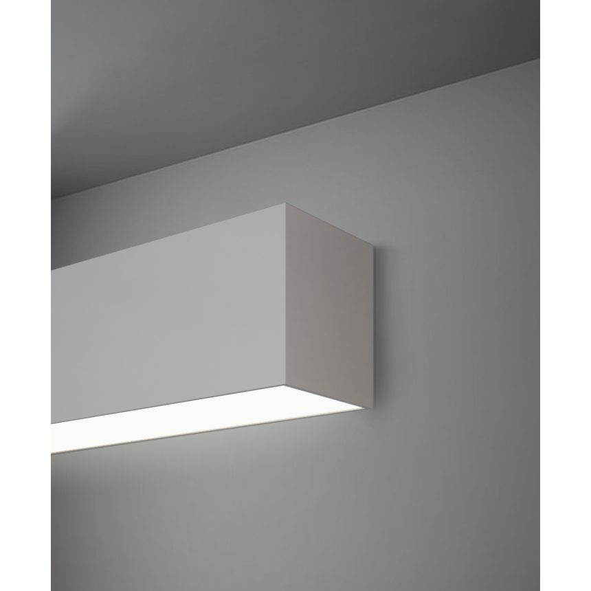 Product rendering of the 12100-44-W 4-inch Linear Wall Mount Linear LED Light by Alcon Lighting shown with a flat lens
