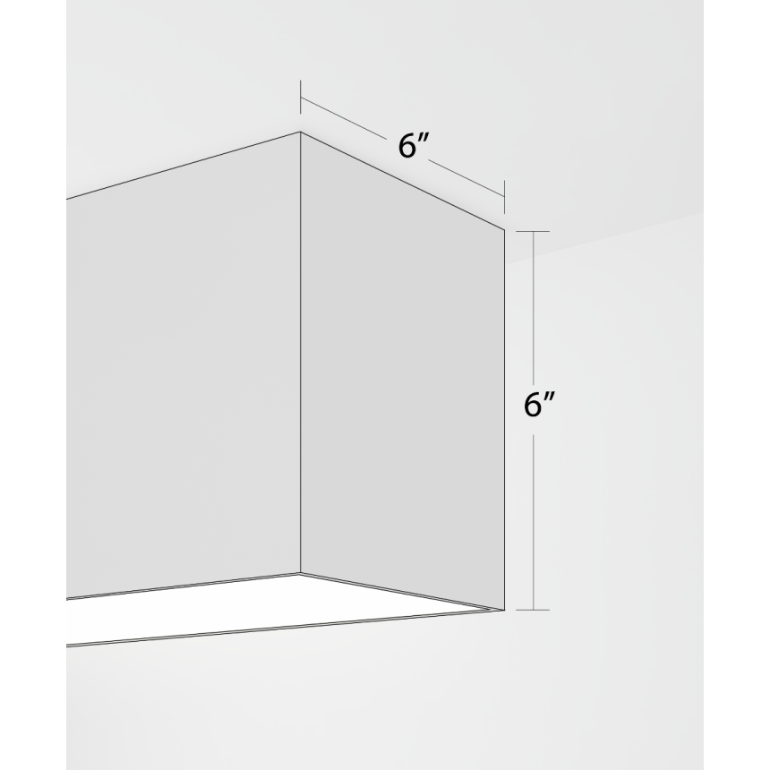 Alcon 12100-66-S, surface linear ceiling light shown in white finish and with a flush trim-less lens.