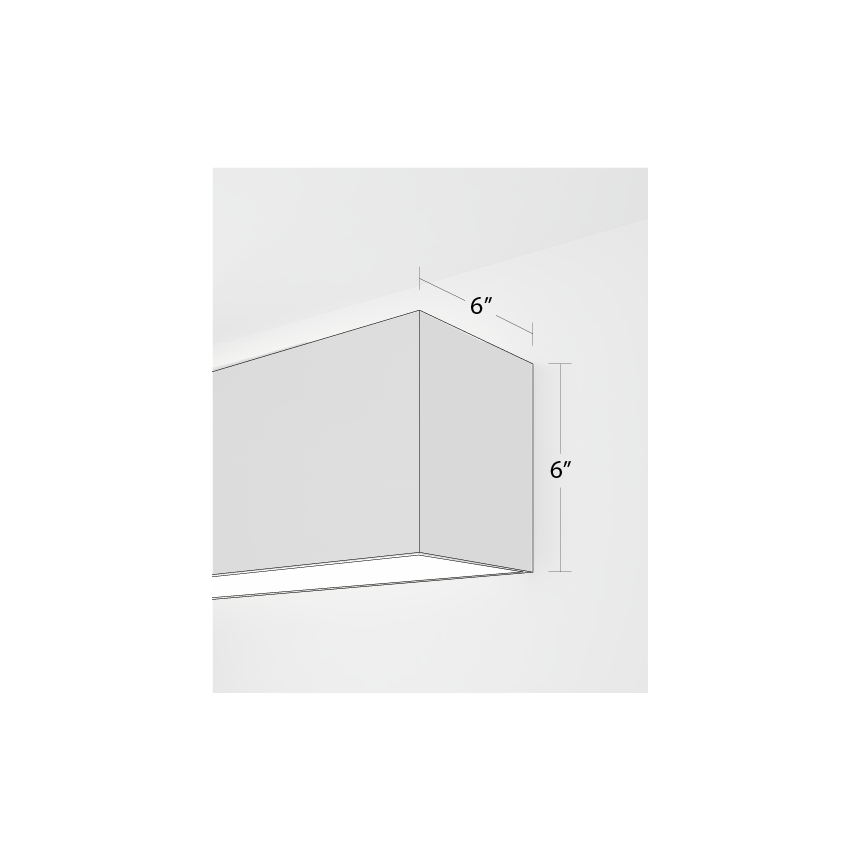 Alcon 12100-66-W, surface mount linear wall light shown in black finish and with a flush trimless bottom lens.