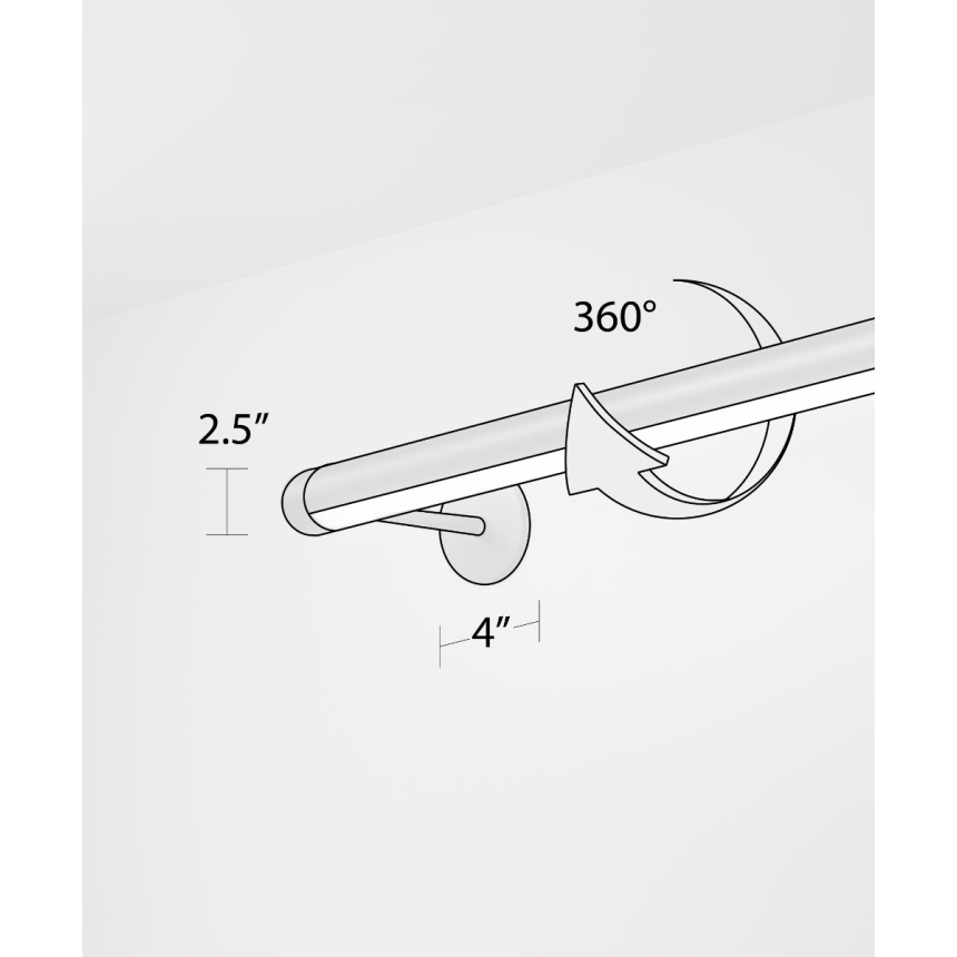 2.5-Inch Rotatable LED Linear Tube Wall Light