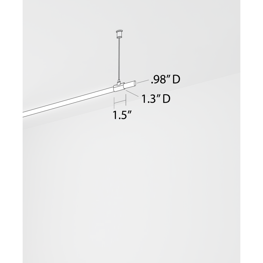 Alcon 12103-HP-S, surface linear ceiling light shown in silver finish and with a flexible tubular lens.