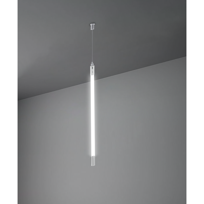 Alcon 12103-VP-S, surface linear ceiling light shown in silver finish and with a flexible tubular lens.