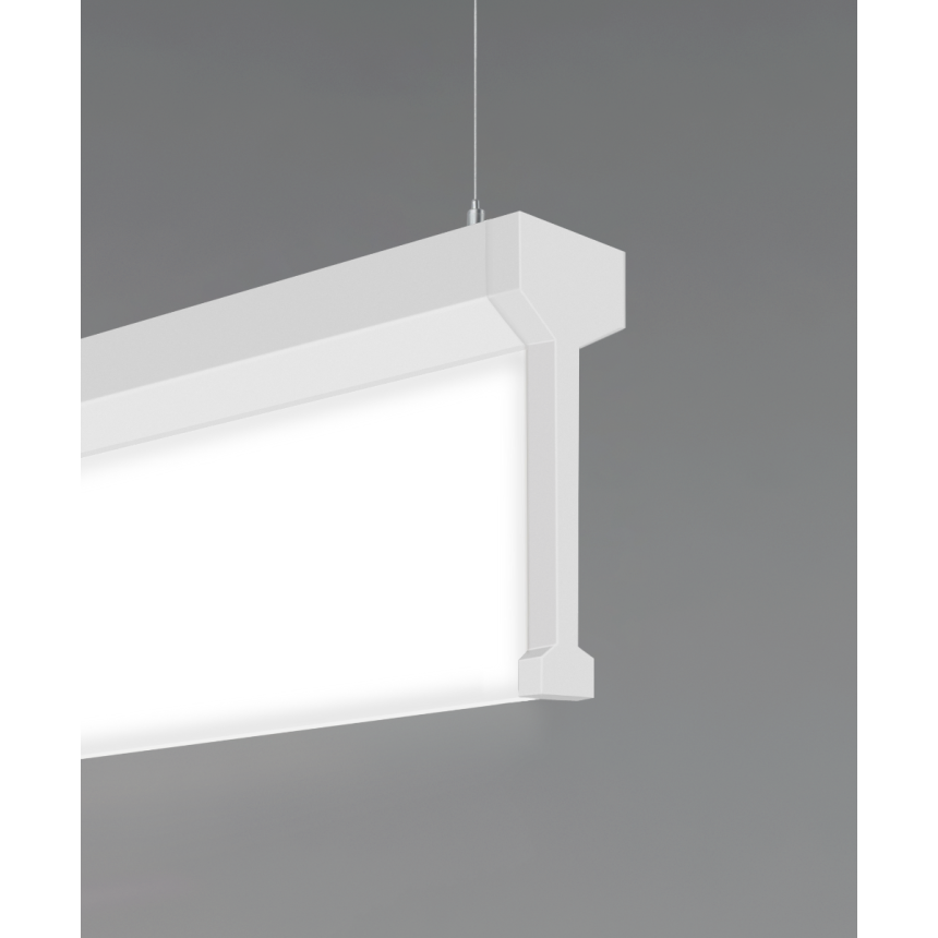 12139-P color temperature swtich vertical lens pendant light in a white finish and with a flushed, center panel lens