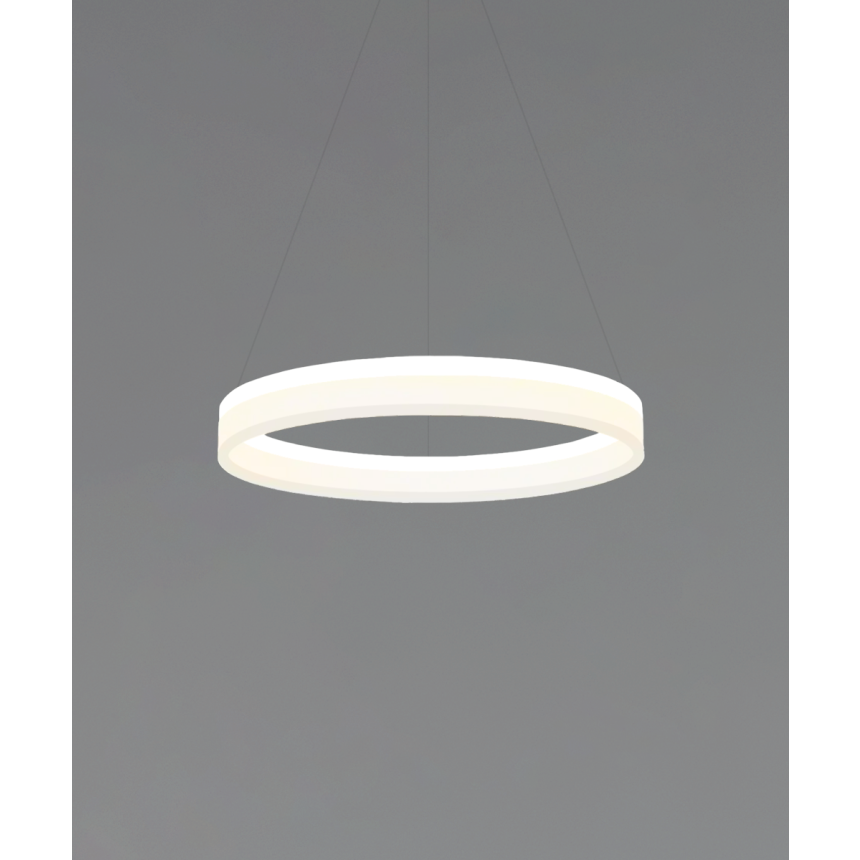 Alcon 12240-11 Linear 1 tier ring pendant light shown in white finish.