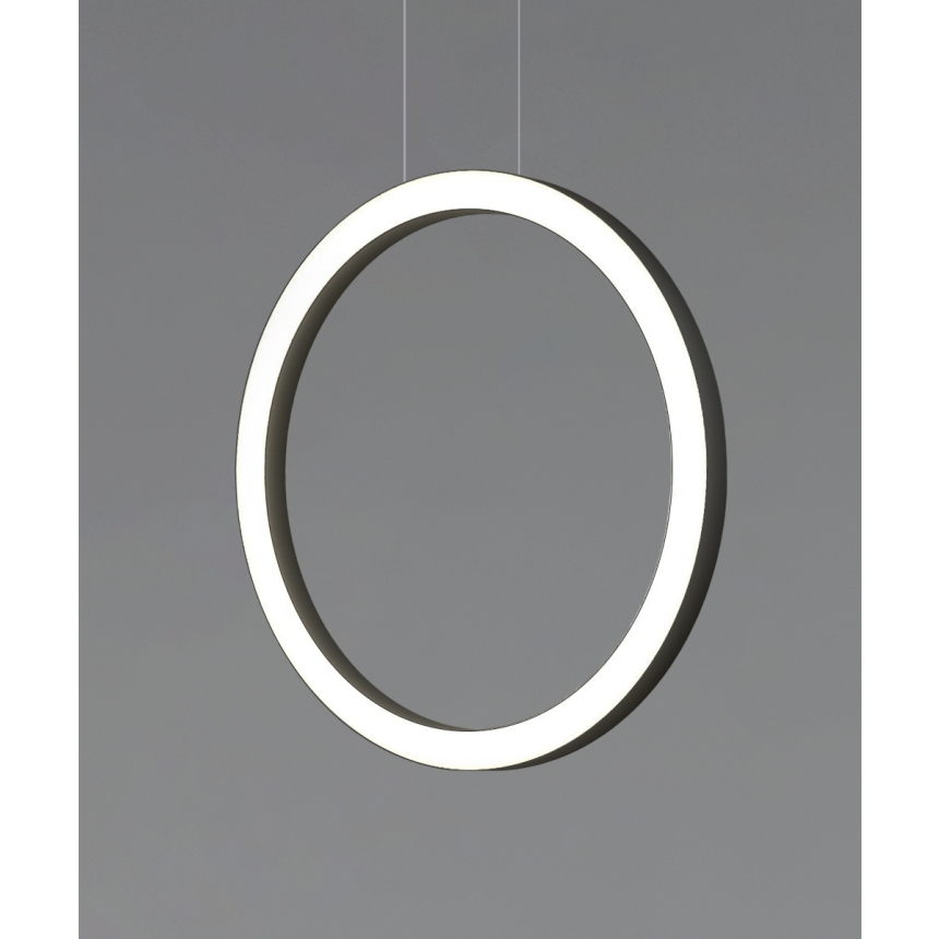 12254 vertical ring pendant light, shown in a black finish with a flush 360 vertical ring trimless lens.