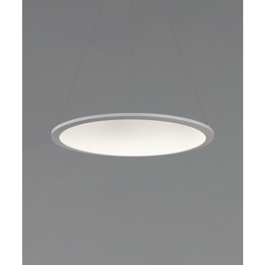 Alcon 12290-P, suspended commercial inverted-dome pendant light shown in white finish.