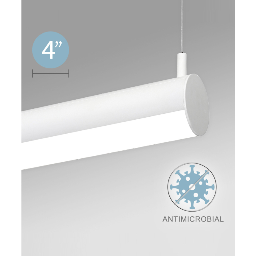 4-Inch Rotatable Antimicrobial LED Tube Pendant Light