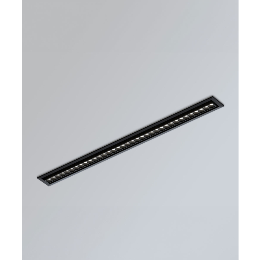 Full product image of the 15301-12 micro-optic 12-inch linear light shown with the recessed housing with white trim