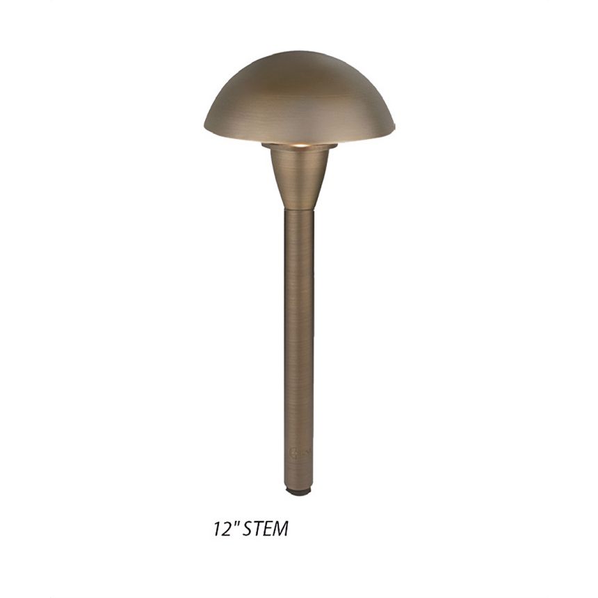 Dome Top Cast Brass LED Landscape Path Light