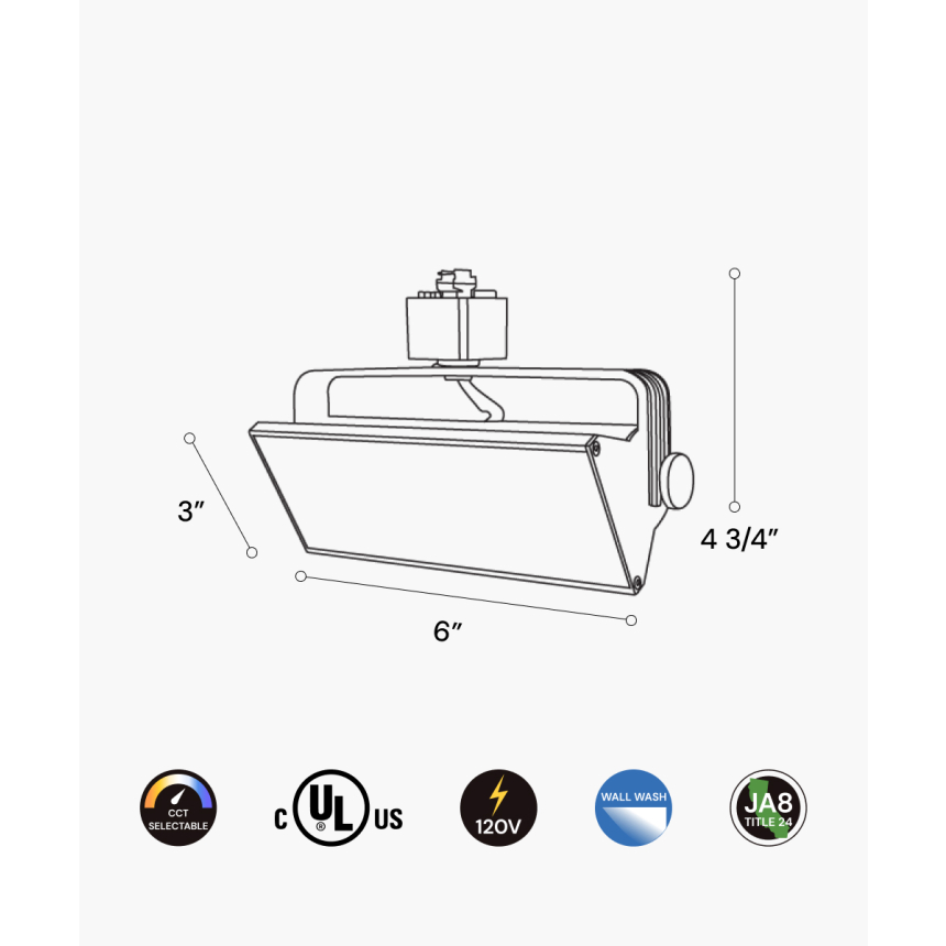 6-Inch Architectural LED Wall Wash Track Light