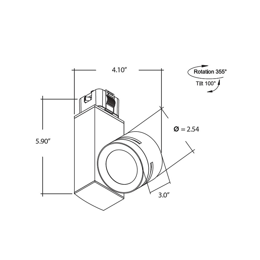 Architectural 2.5-Inch LED Track Light Head