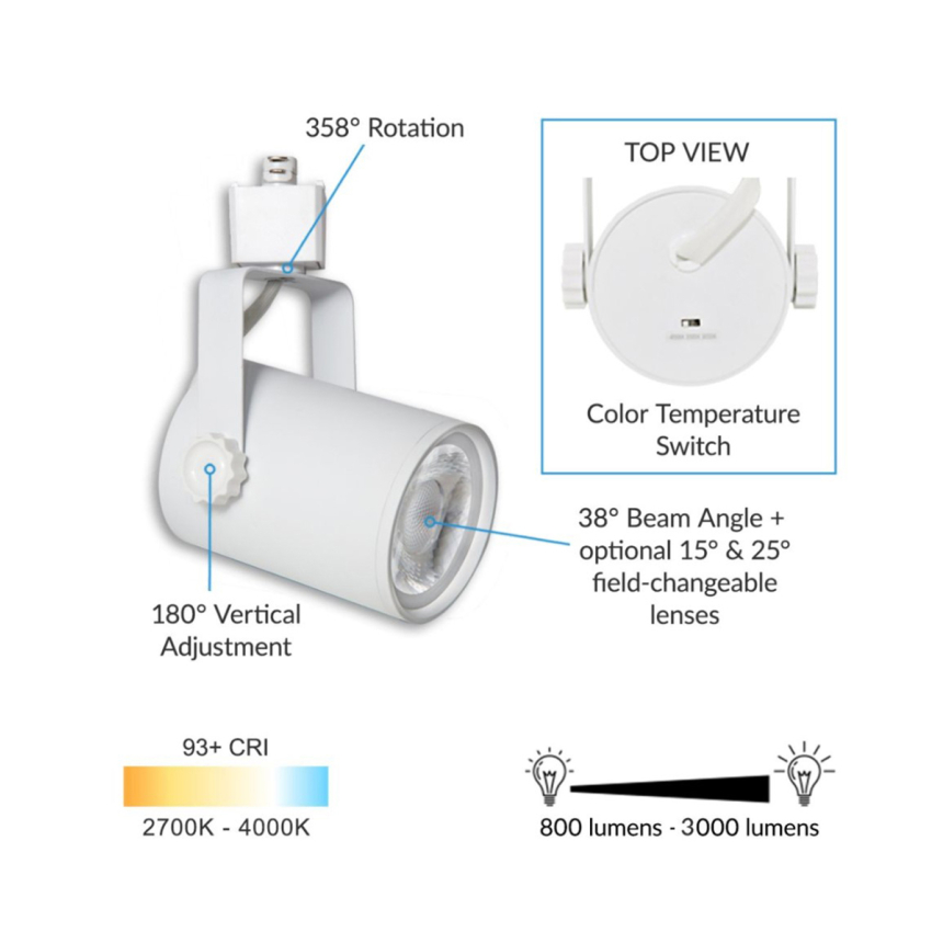 Alcon 13340-M Architectural LED Single Swivel Cylinder Monopoint