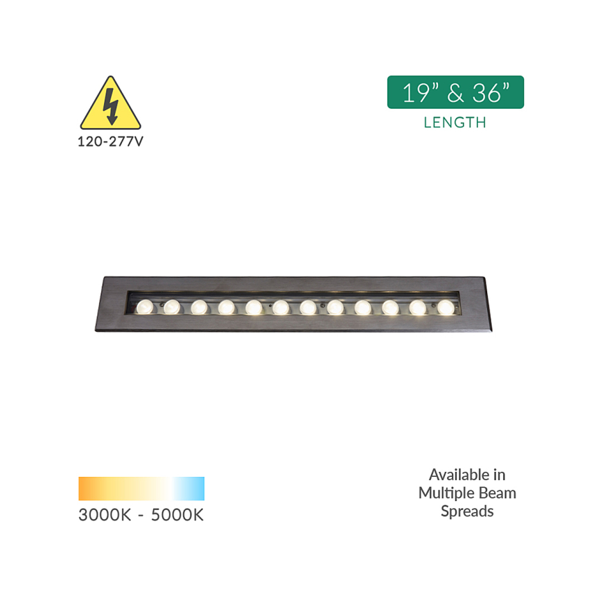 Alcon 14140 LED In-Ground Wall Wash Linear Flood Light